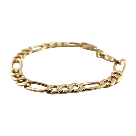 10 Karat Yellow Gold Figaro Chain Link Bracelet #18895 - Picture 2 of 9